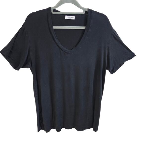 Public Habit Women's Size XL Basic Tee Shirt V-Neck Solid Black Closet Staple - Picture 1 of 6